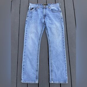 Ariat Rebar M5 Jeans Mens 38x35 Blue Straight Leg Workwear Denim